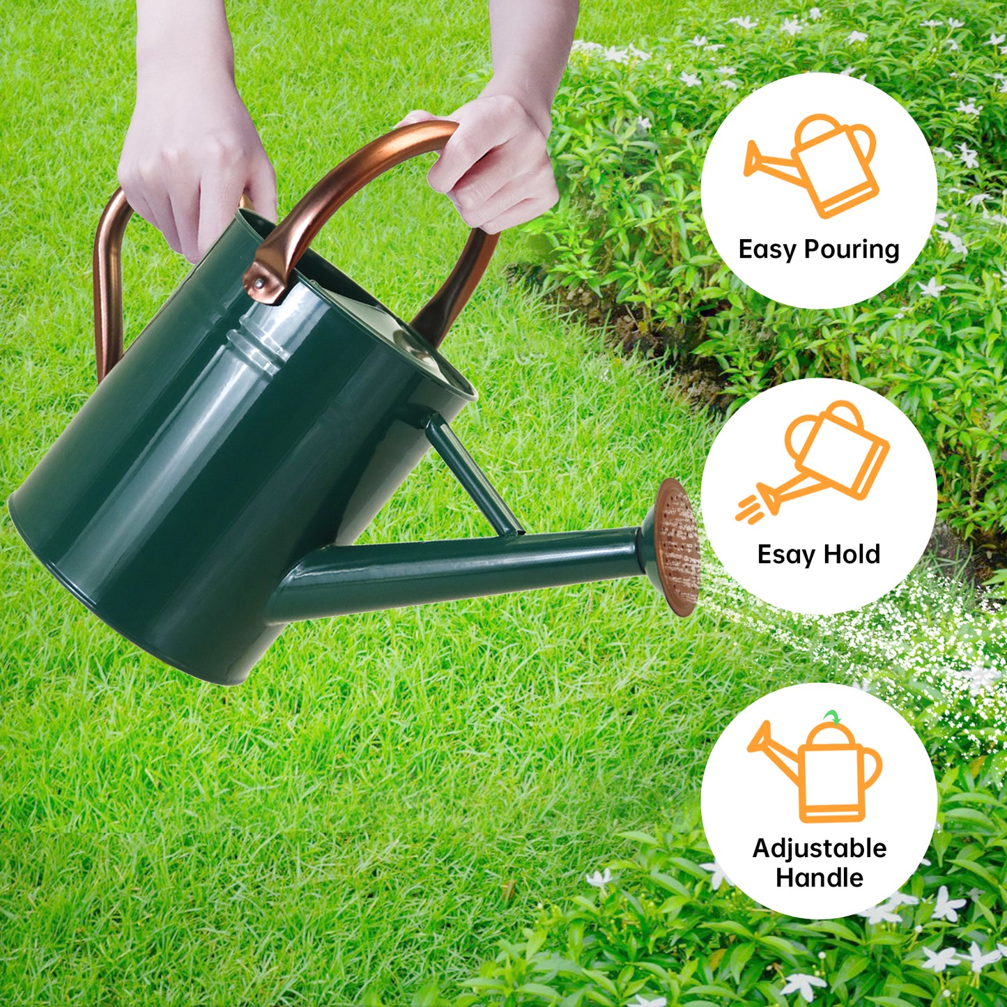 1 Gallon Metal Watering Can for Outdoor & Indoor Use, Perfect for Garden Flower, Houseplants,