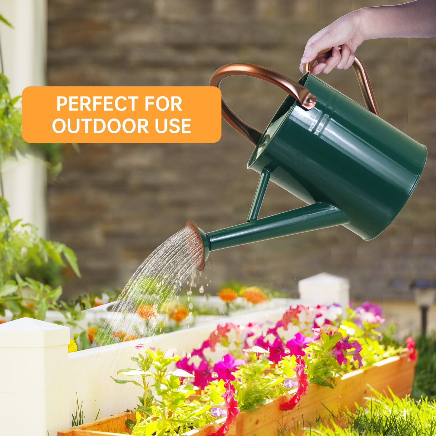 1 Gallon Metal Watering Can for Outdoor & Indoor Use, Perfect for Garden Flower, Houseplants,
