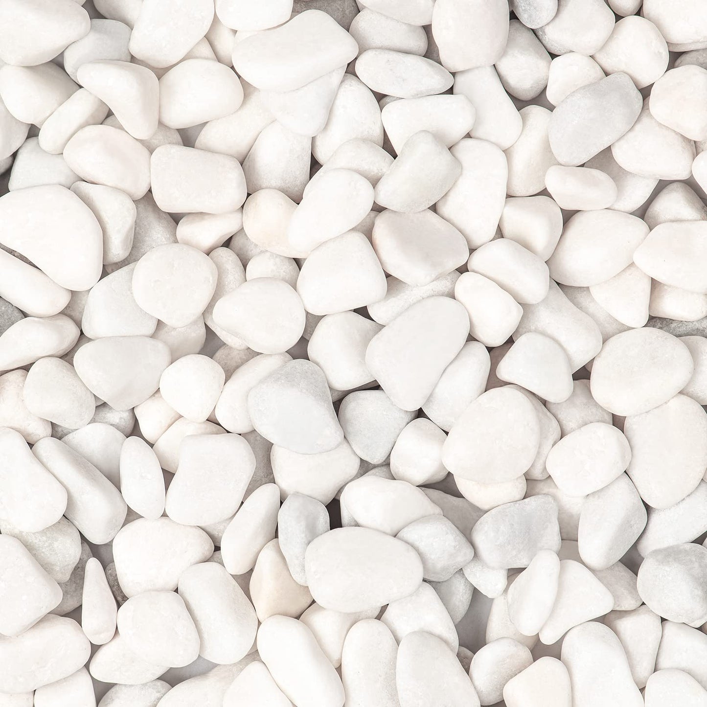 Snow White Natural River Rocks Polished Pebbles for Landscaping, Plants, Fish Tank, Vases, Succulents, Crafting, Home Decor ,0.3"-0.5"