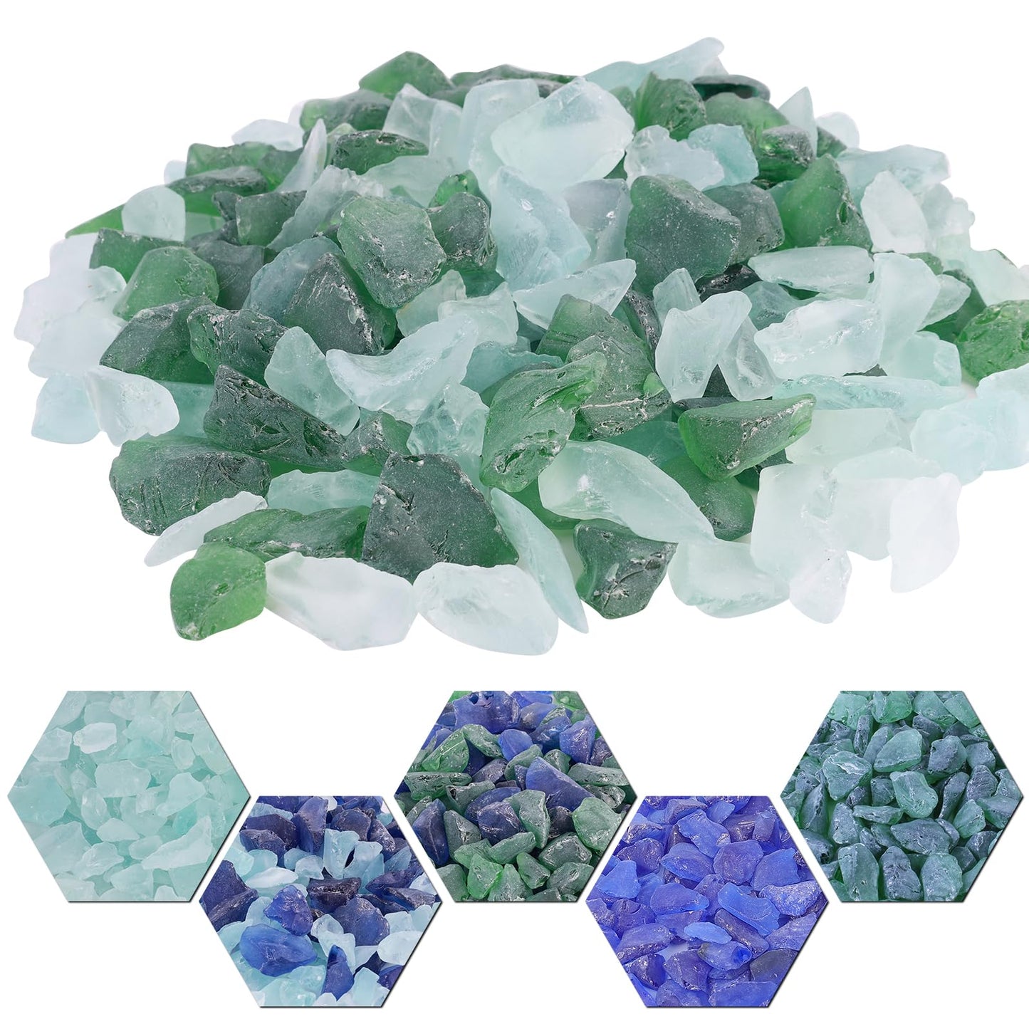 Forsted Sea Glass for Vase Filler, Aquarium, Home Decor, Firepit ,Wedding Decor