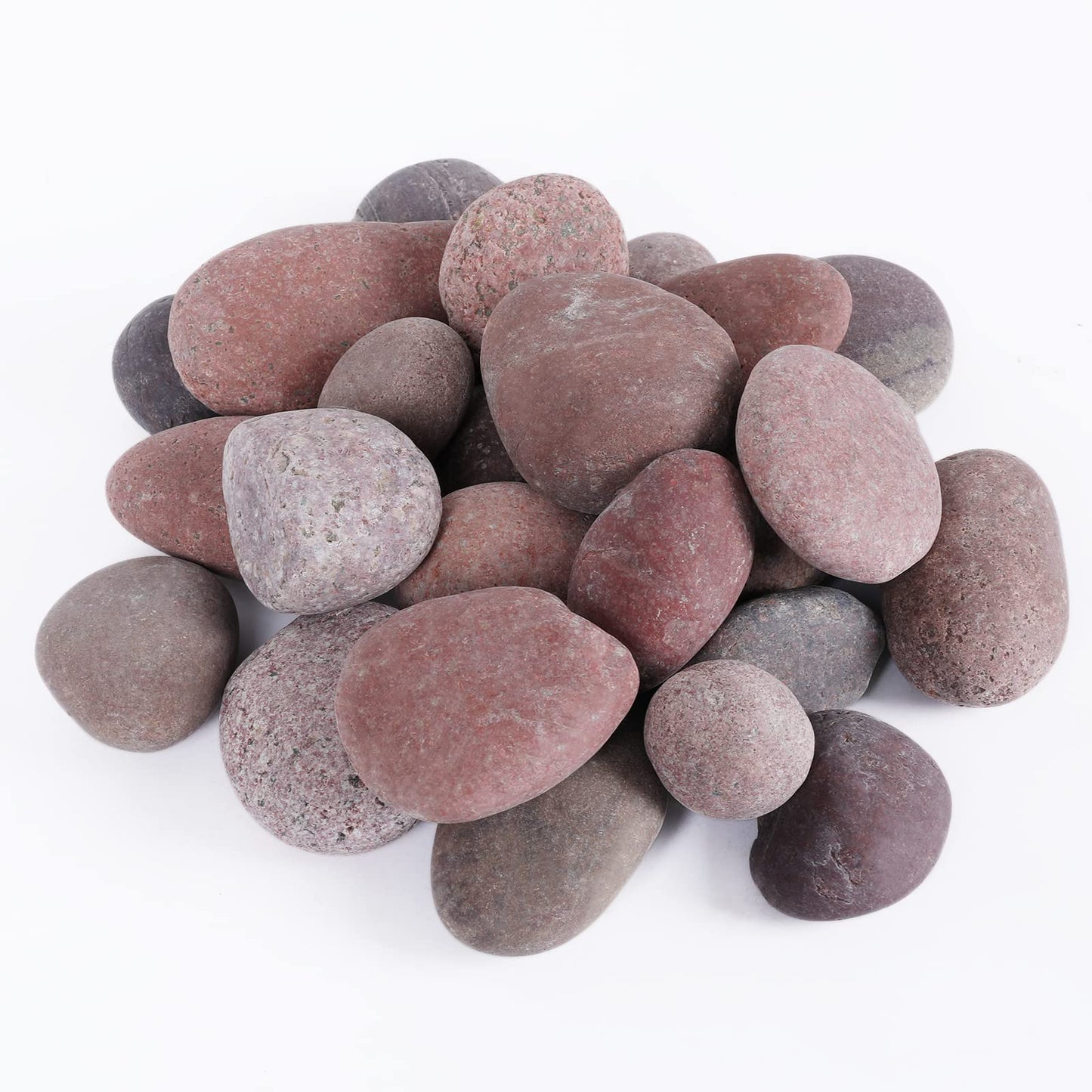 Red Smooth Pebbles River Rocks for Landscaping, Ideal for Home Decor, Aquariums, Painting, Crafting