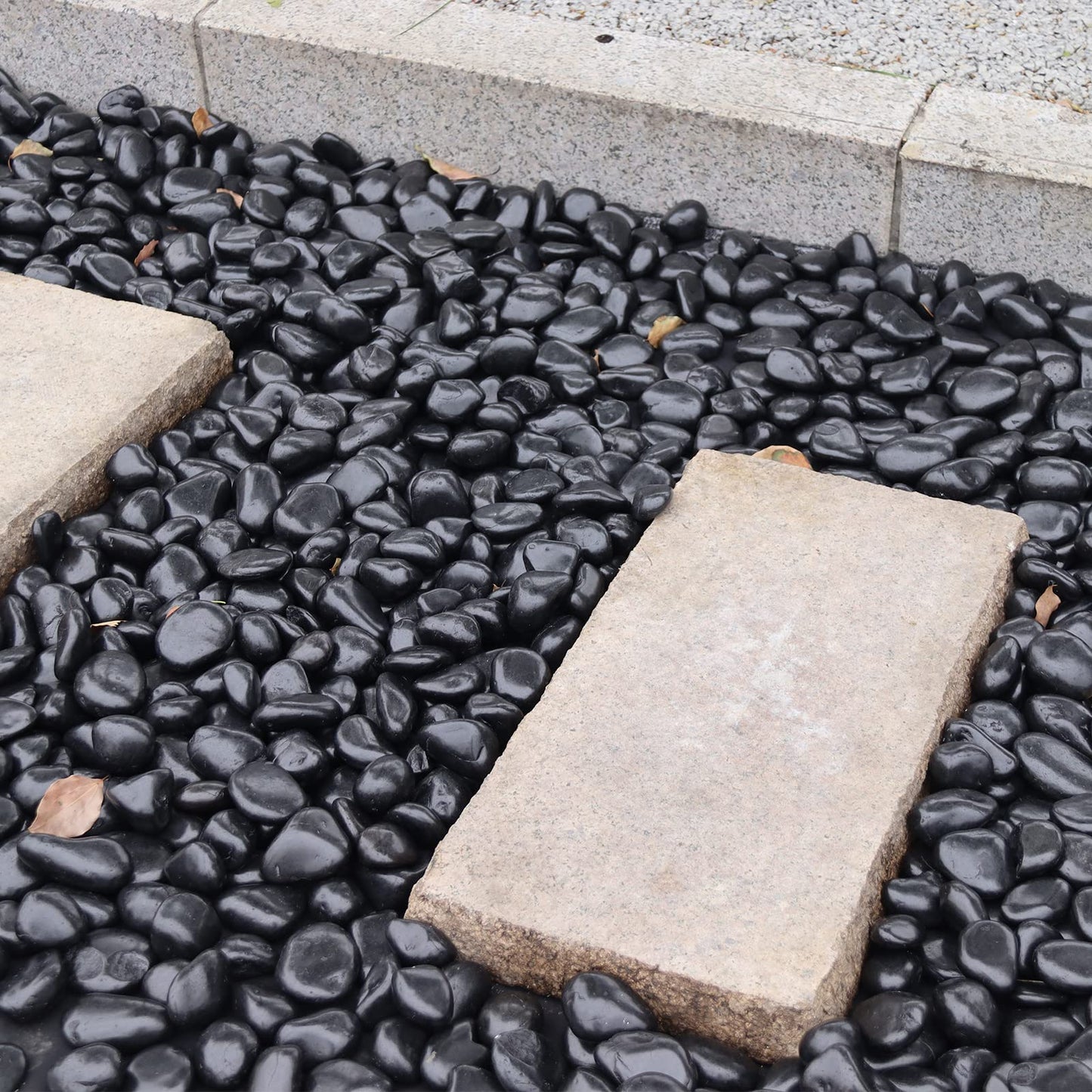 Black River Rocks for Landscaping-Polished Pebbles for Plants-Garden Decorative Stones-1-2" Large Plant Rocks,Ideal for Aquarium, Home Decor