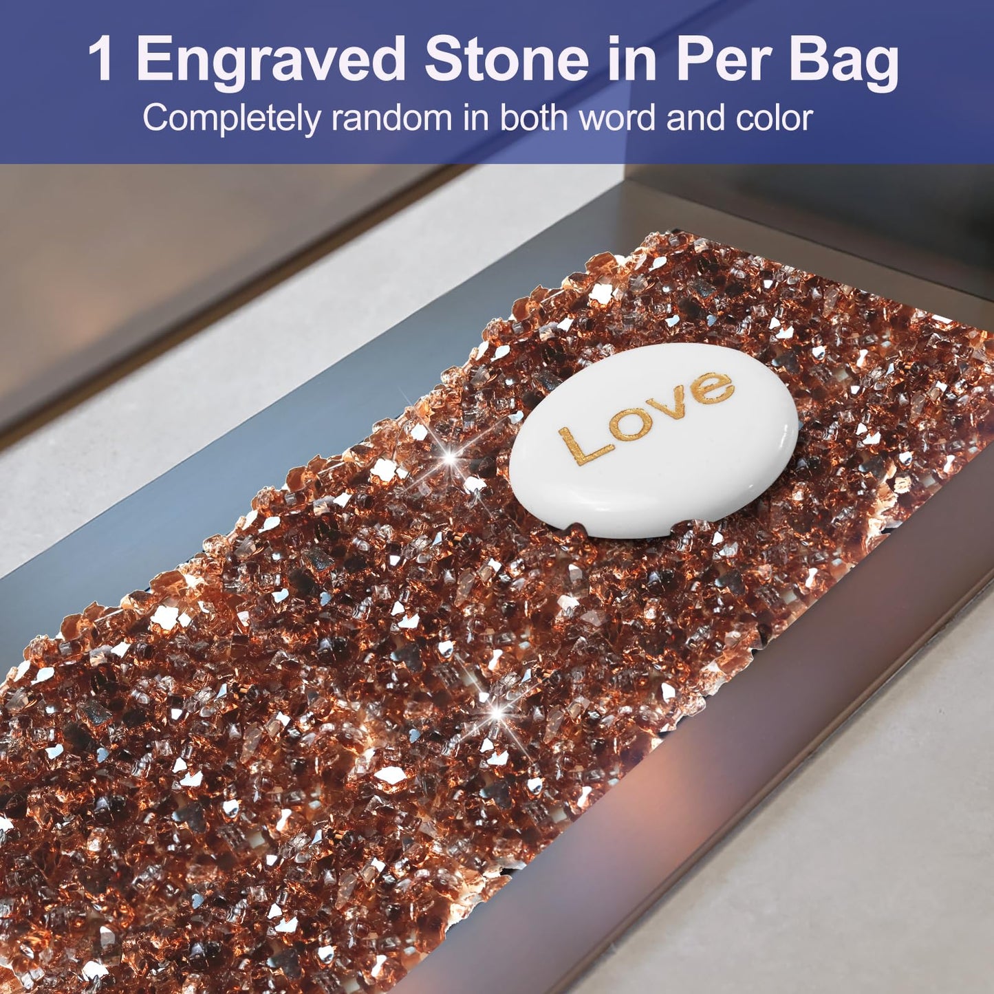 Fire Glass for Fire Pit - 1/2 inch Reflective Fire Glass Rocks for Propane and Gas Fireplace