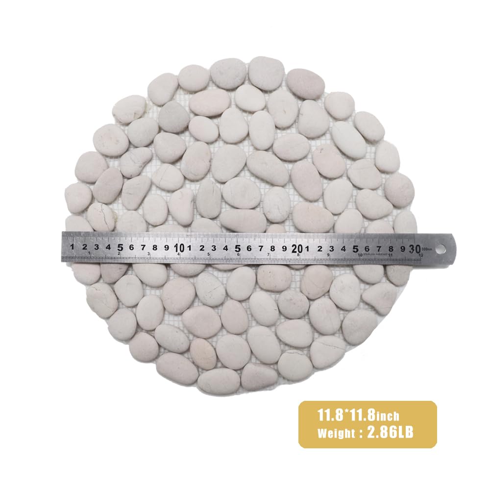 12 inch River Rock Stepping Stone - Pavers for Outdoor Garden Walkway, Landscaping Set of 6
