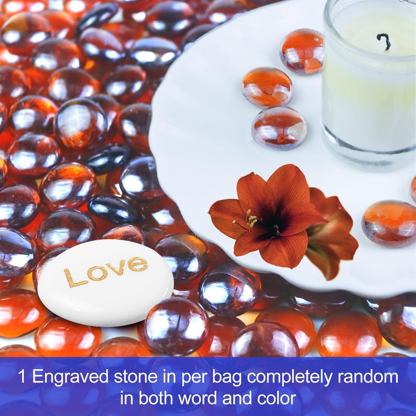 Fire Glass Beads for Fire Pit- Decorative Flat Glass Marbles for Vase, Aquarium, Home Decor