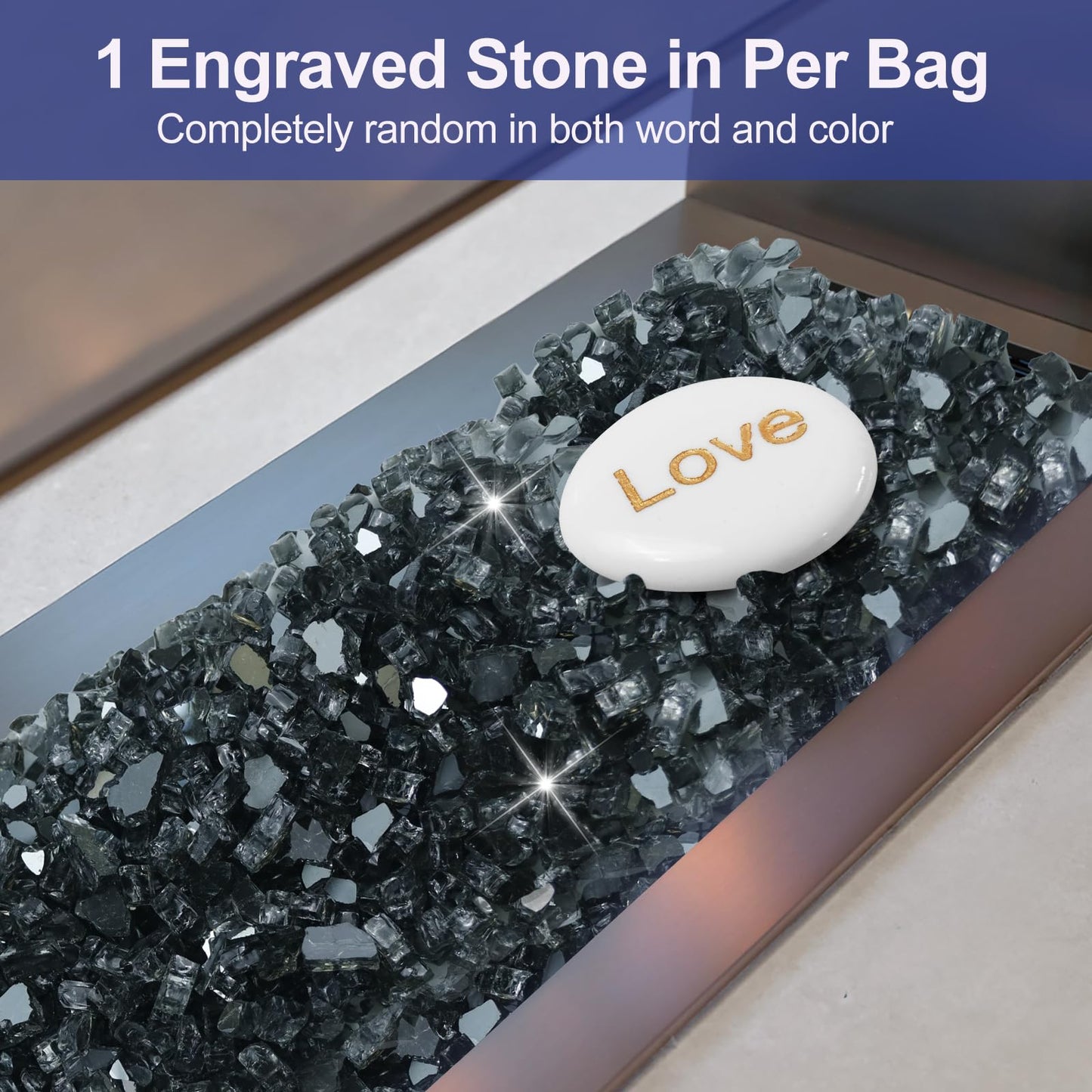 Fire Glass for Fire Pit - 1/2 inch Reflective Fire Glass Rocks for Propane and Gas Fireplace
