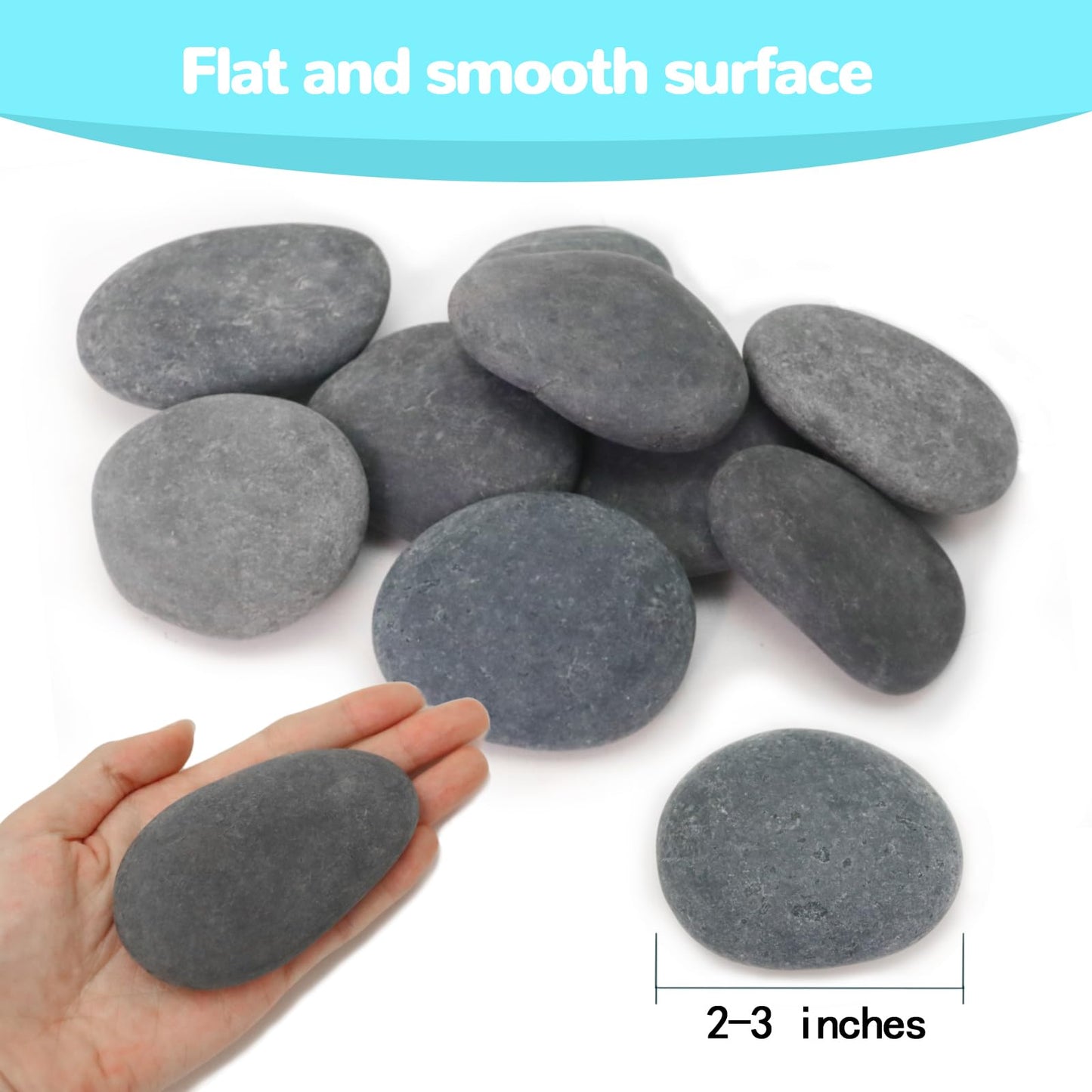 River Rocks for Painting- Hand Picked Rock -Flat-Smooth Painting Rocks- Perfect for DIY, Kids Crafts, Kindness Stone, Garden & Home Decor, Holiday Gift