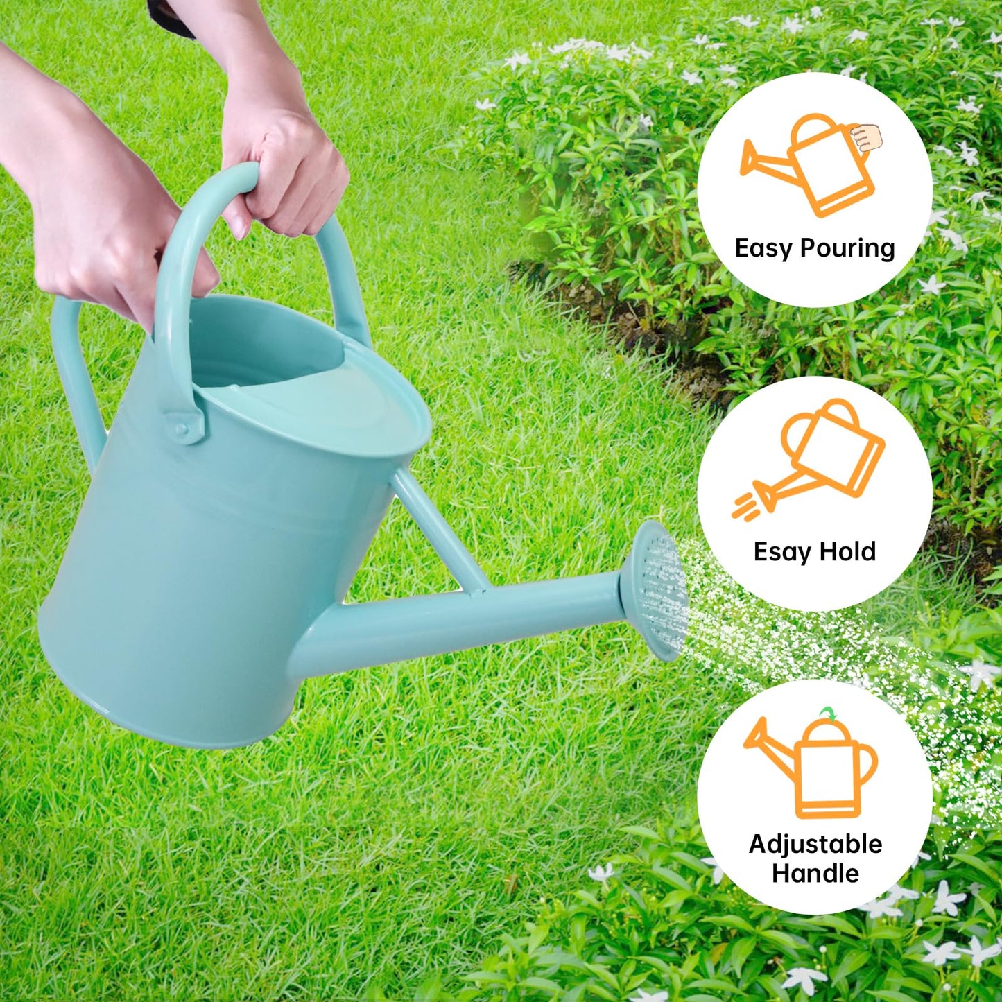 1 Gallon Metal Watering Can for Outdoor & Indoor Use, Perfect for Garden Flower, Houseplants,