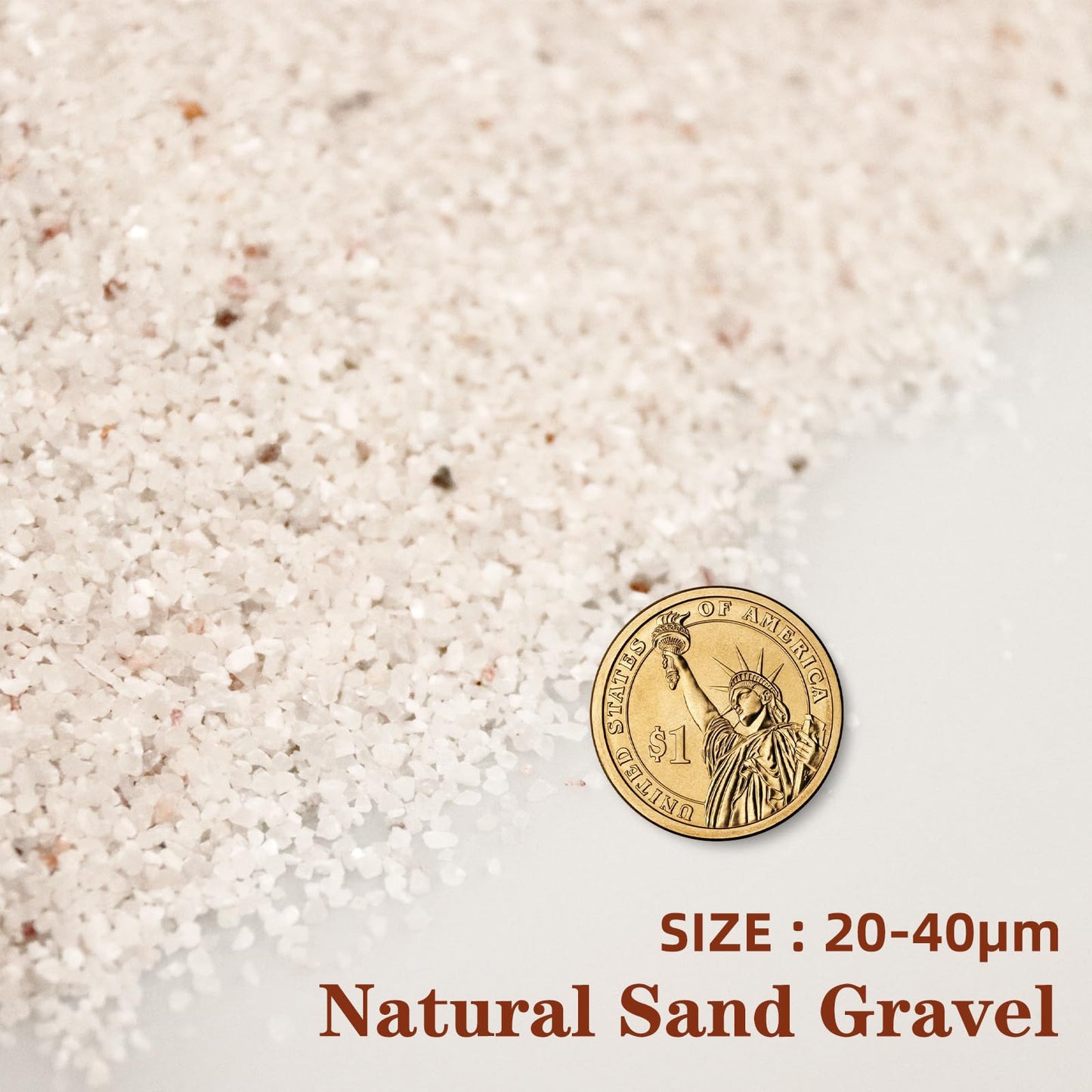 Natural Sand, Multi-Purpose Mini White Silica Sand for Fire Pits, Aquariums and Landscaping