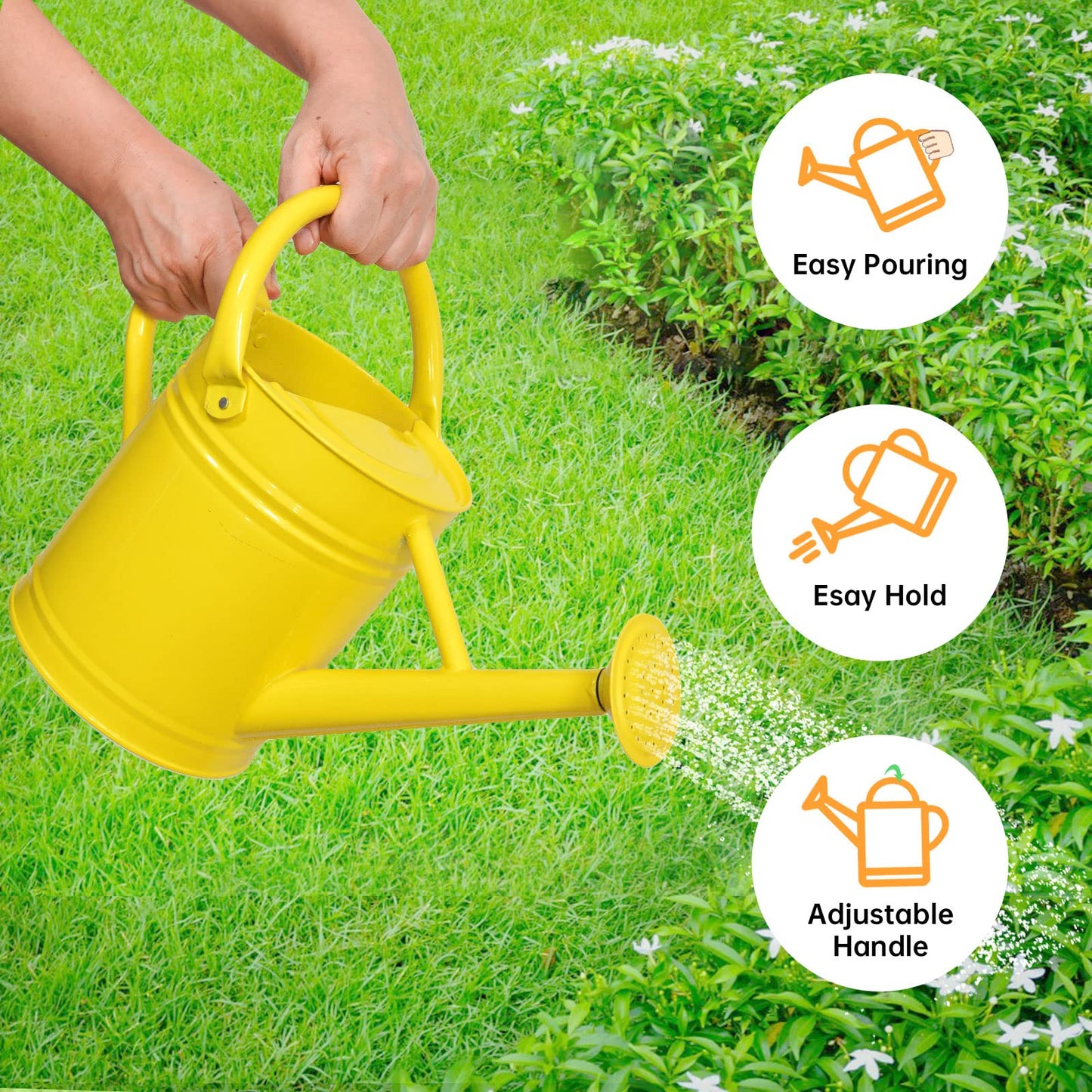 1 Gallon Metal Watering Can for Outdoor & Indoor Use, Perfect for Garden Flower, Houseplants,