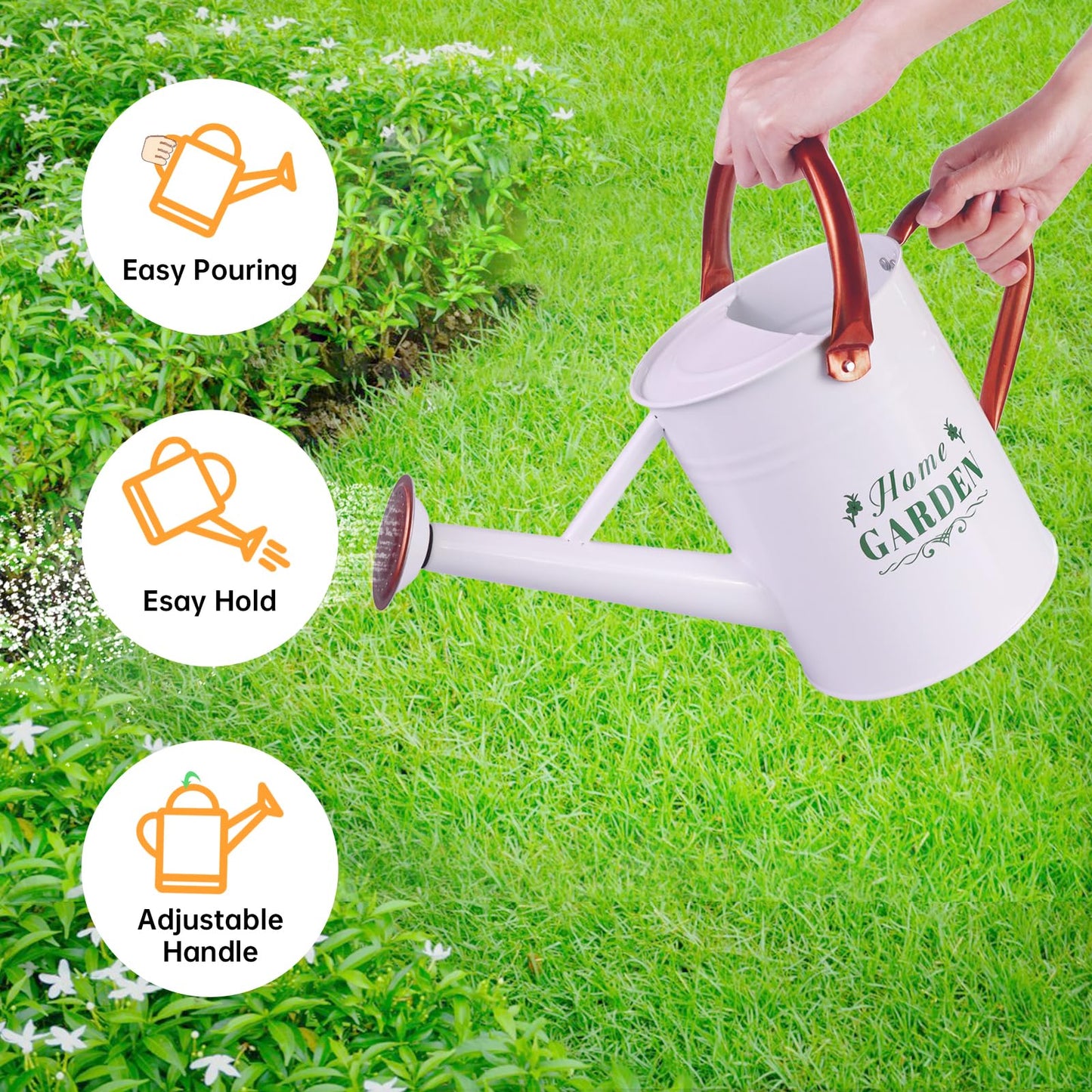 1 Gallon Metal Watering Can for Outdoor & Indoor Use, Perfect for Garden Flower, Houseplants,
