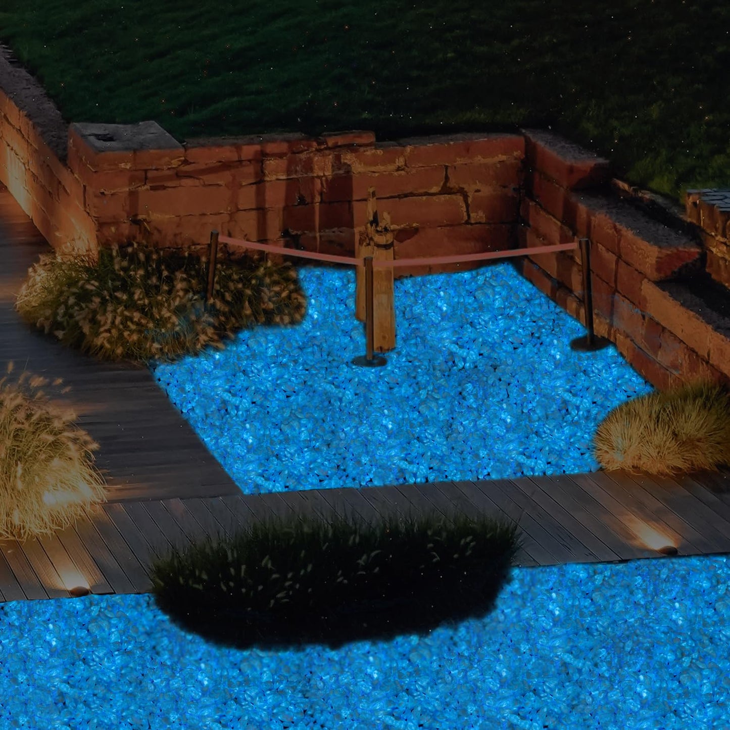 Glow in the Dark Stones - Blue Glow Rocks Pebbles for Outdoor Garden Landscaping Walkway & Indoor Decorative Glowing Stones for Aquarium Fish Tank