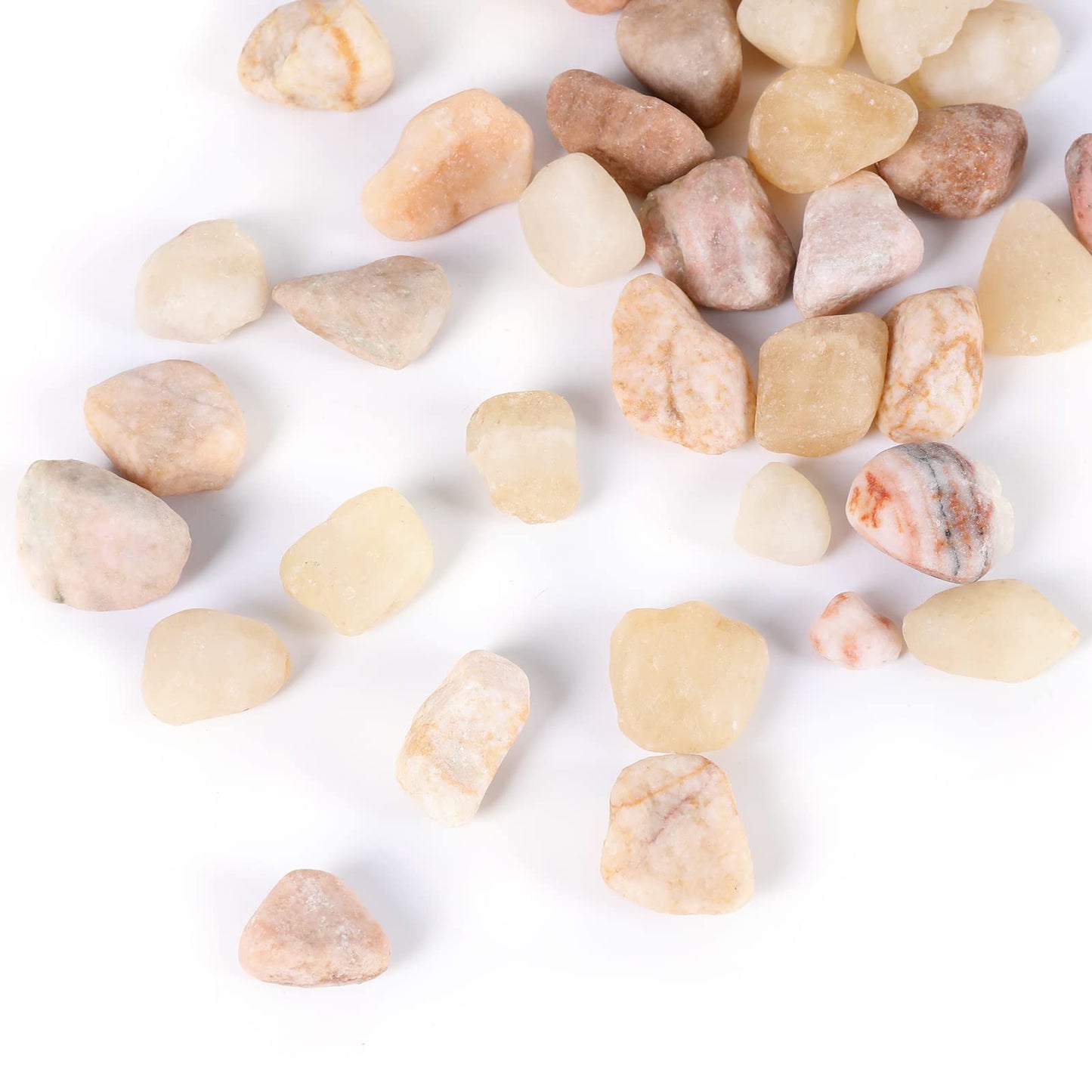 Natural Polished Pebbles, Ideal for Fish Tank, Vases, Succulents, Home Decor , Peach