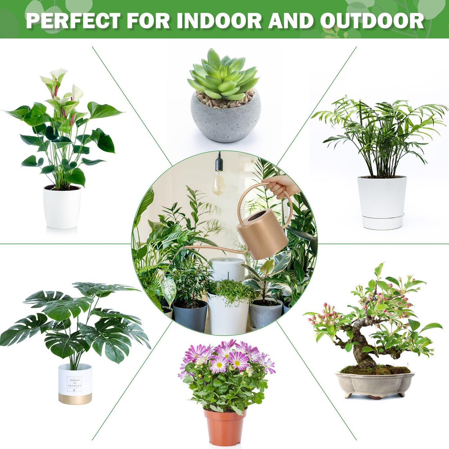 Indoor Long Spout Watering Can for Houseplants , Succulents or Outdoor Garden Flower, 1.7L / 40 oz