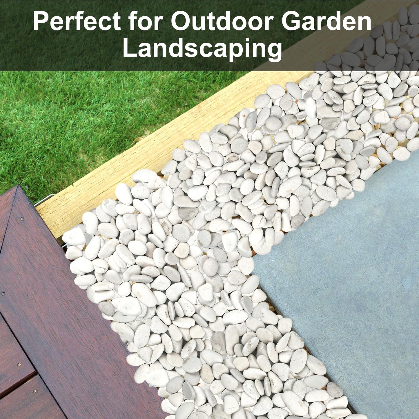 Pearl White Pebbles for Landscaping,Ideal for Aquarium, Home Decor,Terrarium,Plants