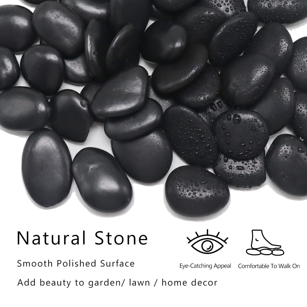 12 inch River Rock Stepping Stone - Pavers for Outdoor Garden Walkway, Landscaping Set of 6