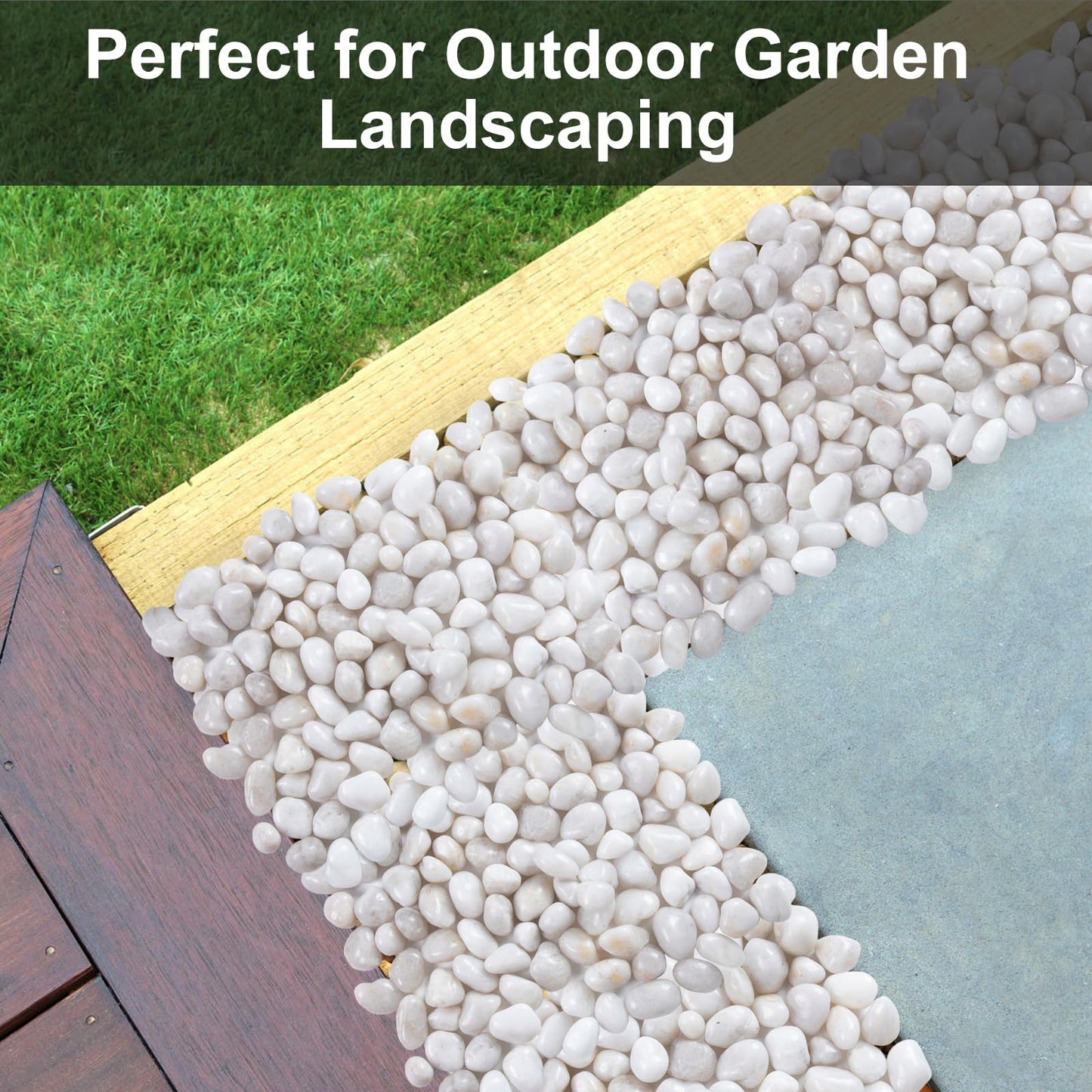 High Polished White Pebbles for Indoor Plants- Aquarium Fish Tank -Outdoor Garden Landscaping
