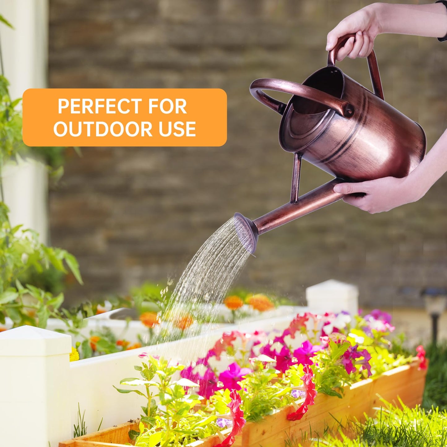 1 Gallon Metal Watering Can for Outdoor & Indoor Use, Perfect for Garden Flower, Houseplants,