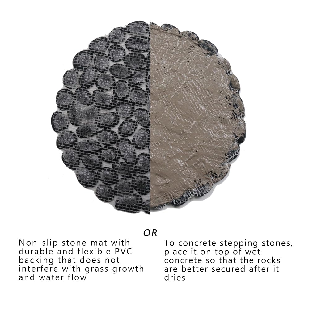 12 inch River Rock Stepping Stone - Pavers for Outdoor Garden Walkway, Landscaping Set of 6
