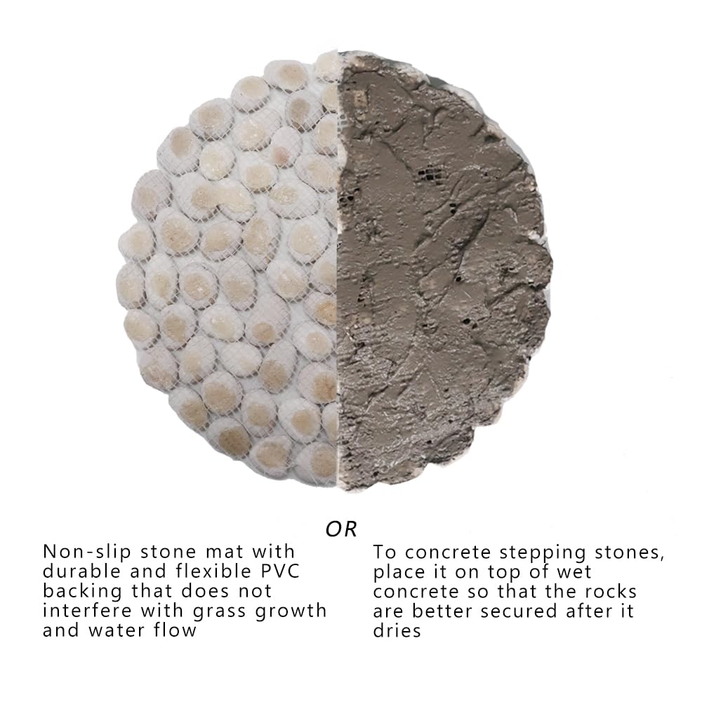 12 inch River Rock Stepping Stone - Pavers for Outdoor Garden Walkway, Landscaping Set of 6