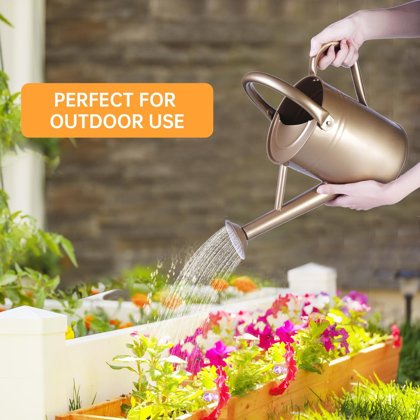 1 Gallon Metal Watering Can for Outdoor & Indoor Use, Perfect for Garden Flower, Houseplants,