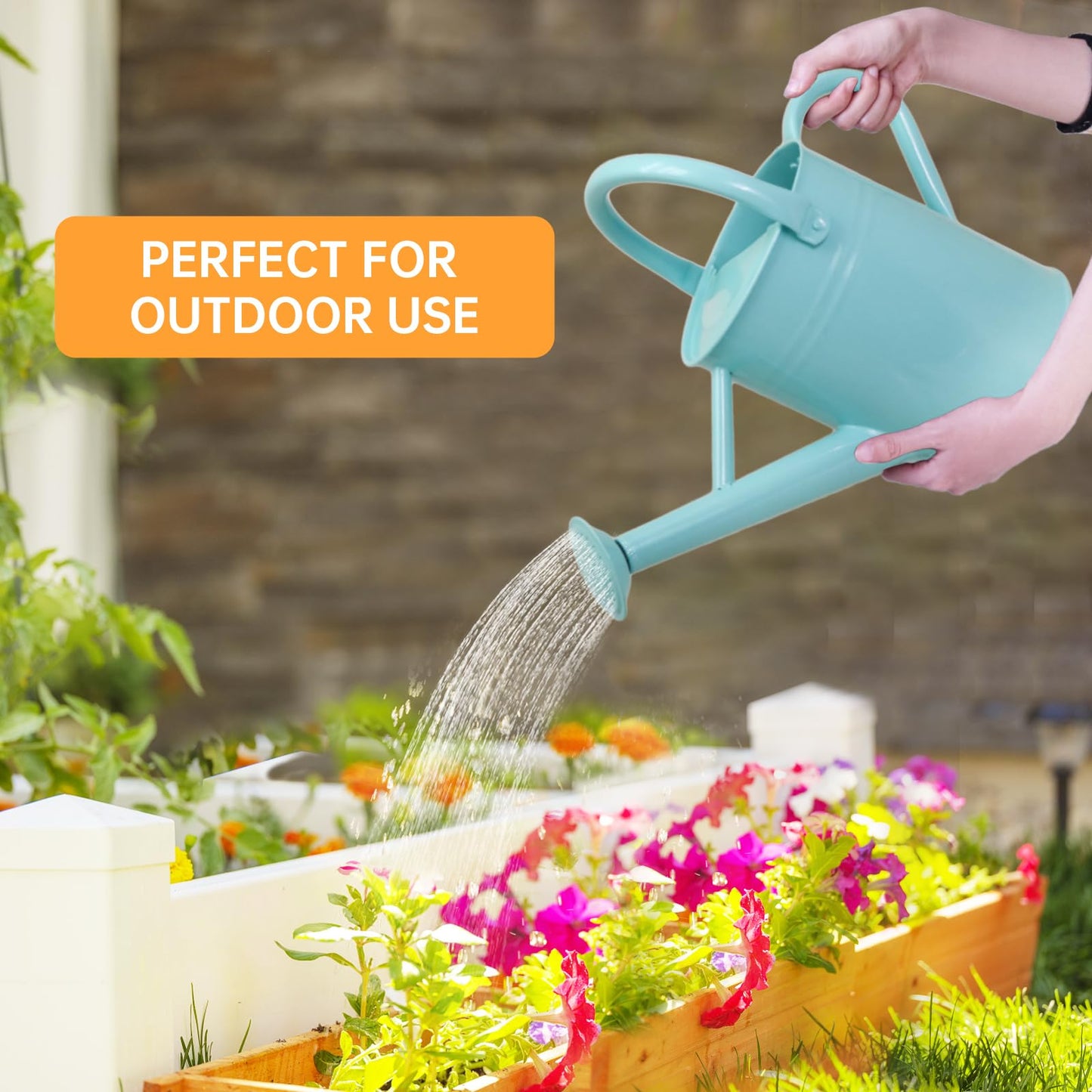1 Gallon Metal Watering Can for Outdoor & Indoor Use, Perfect for Garden Flower, Houseplants,