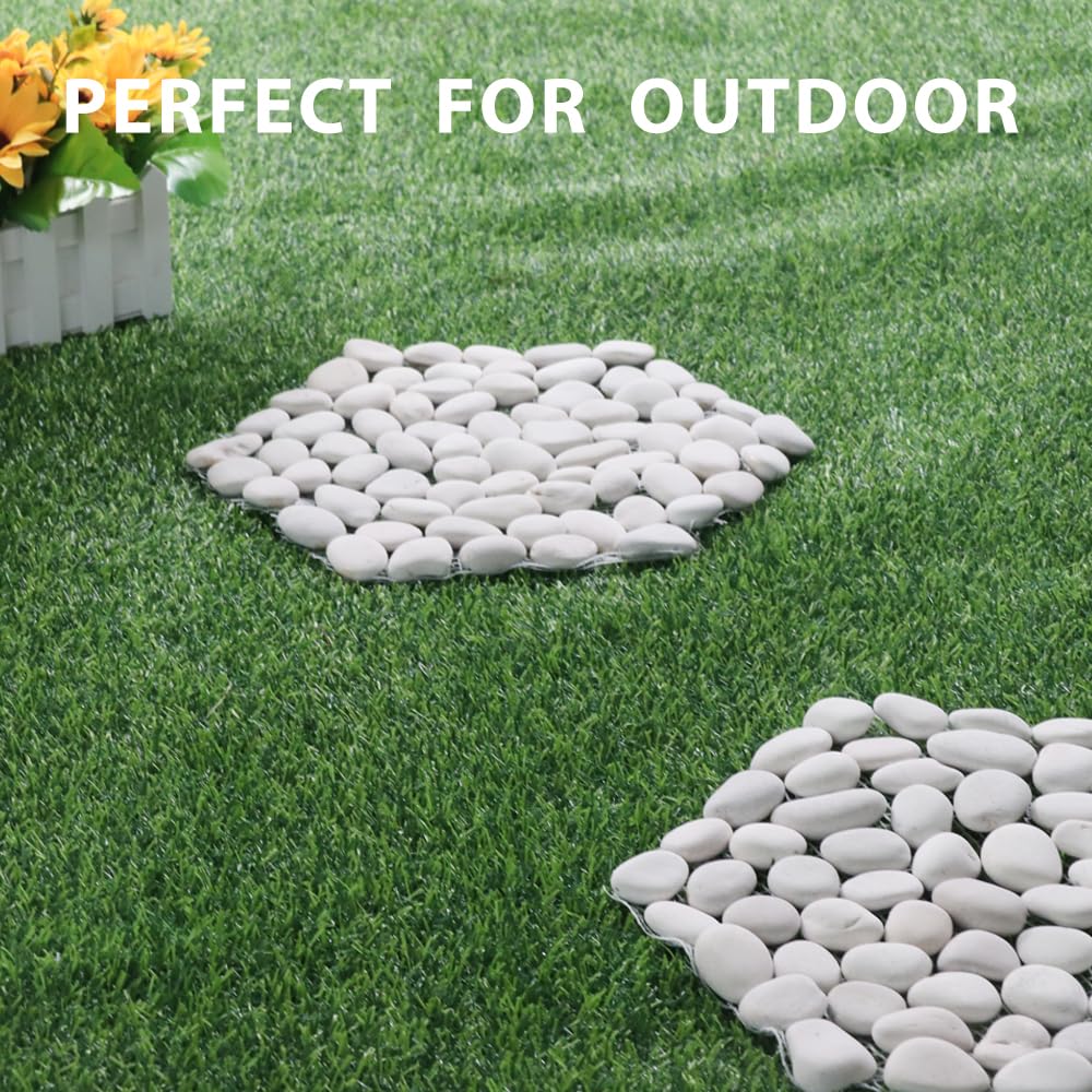 12 inch River Rock Stepping Stone - Pavers for Outdoor Garden Walkway, Landscaping,Hexagon Set of 6