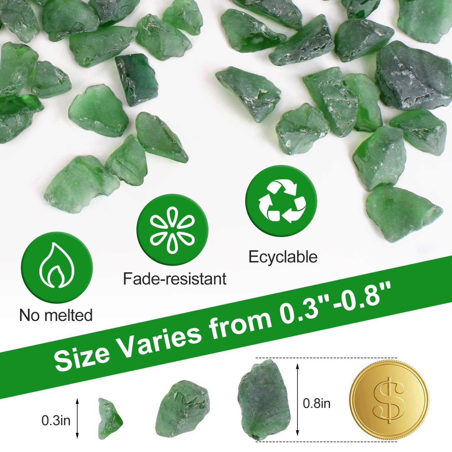 Forsted Sea Glass for Vase Filler, Aquarium, Home Decor, Firepit ,Wedding Decor