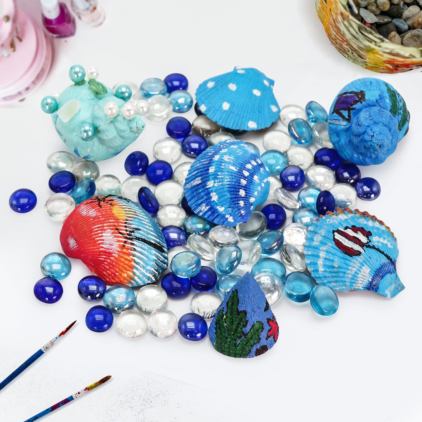 44PCS 4 Kinds Mixed Seashells for Painting - Arts and Crafts,Shell Painting Crafts