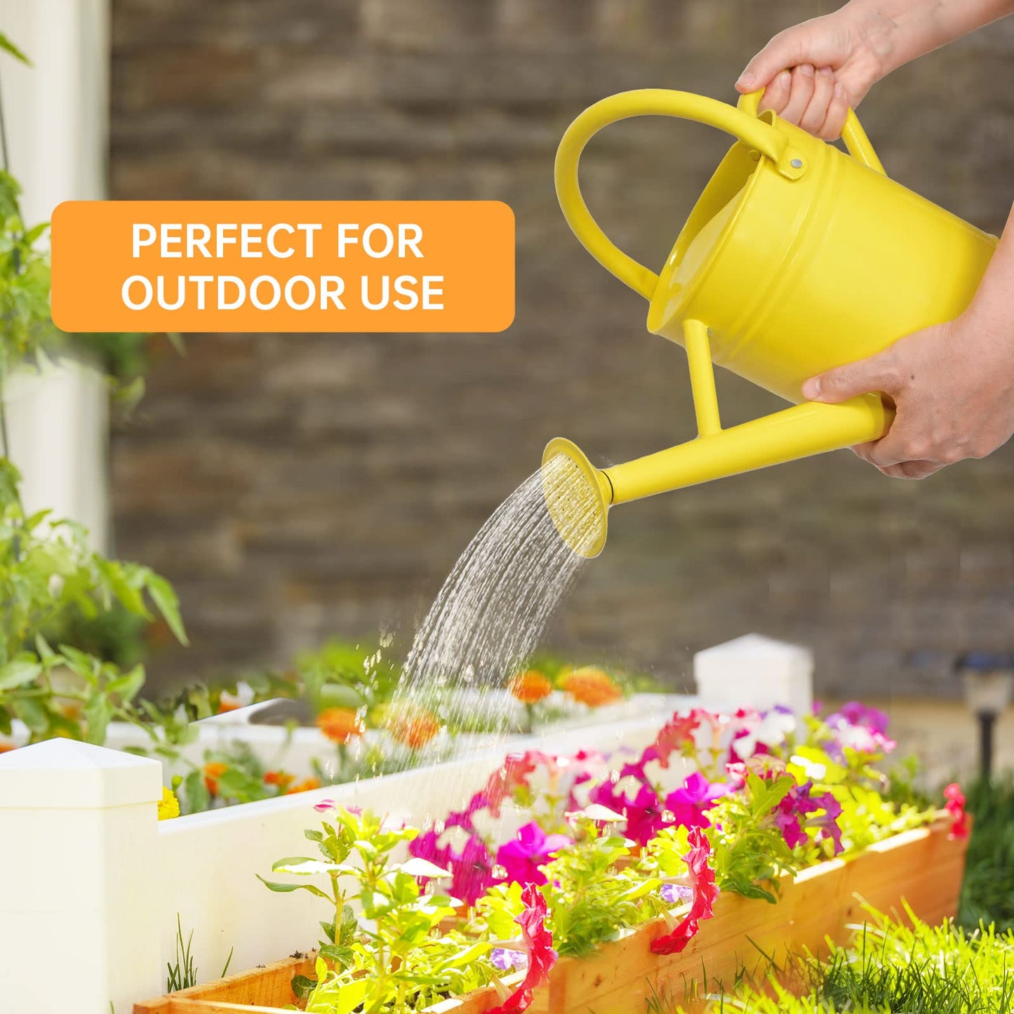 1 Gallon Metal Watering Can for Outdoor & Indoor Use, Perfect for Garden Flower, Houseplants,