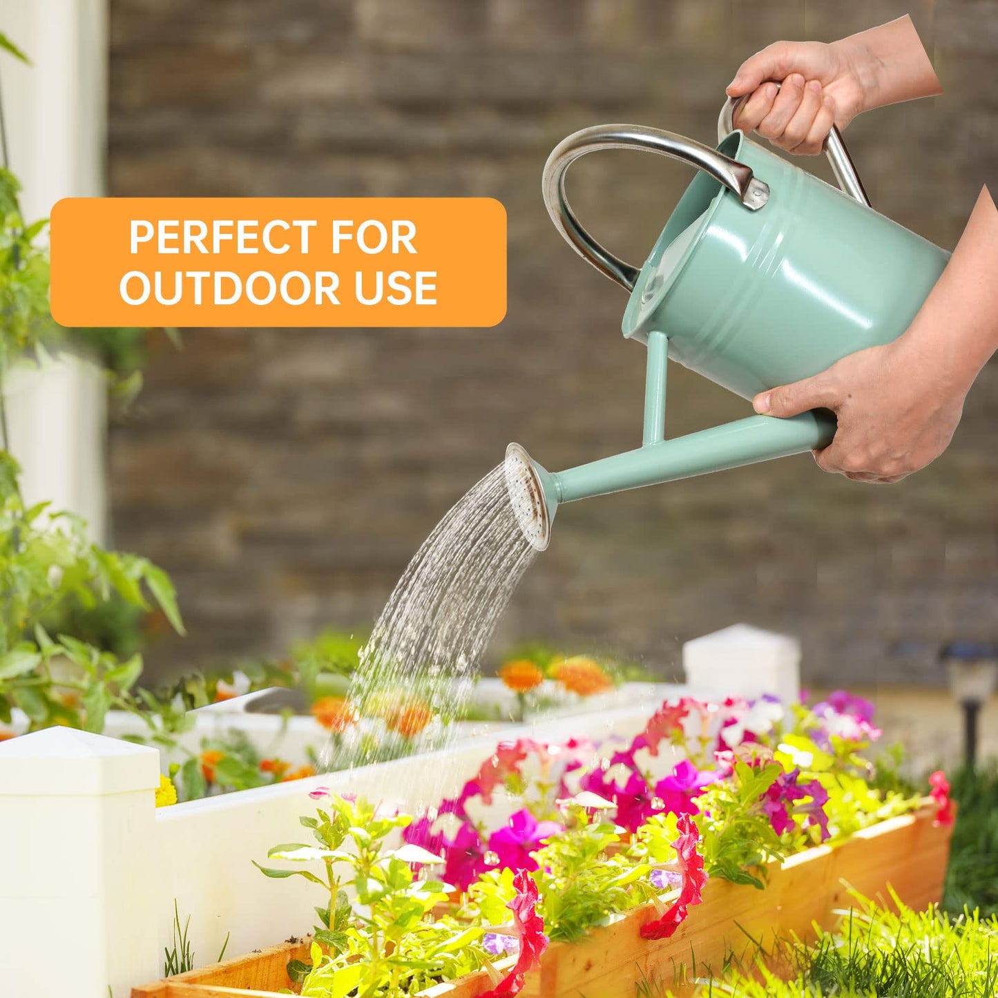1 Gallon Metal Watering Can for Outdoor & Indoor Use, Perfect for Garden Flower, Houseplants,