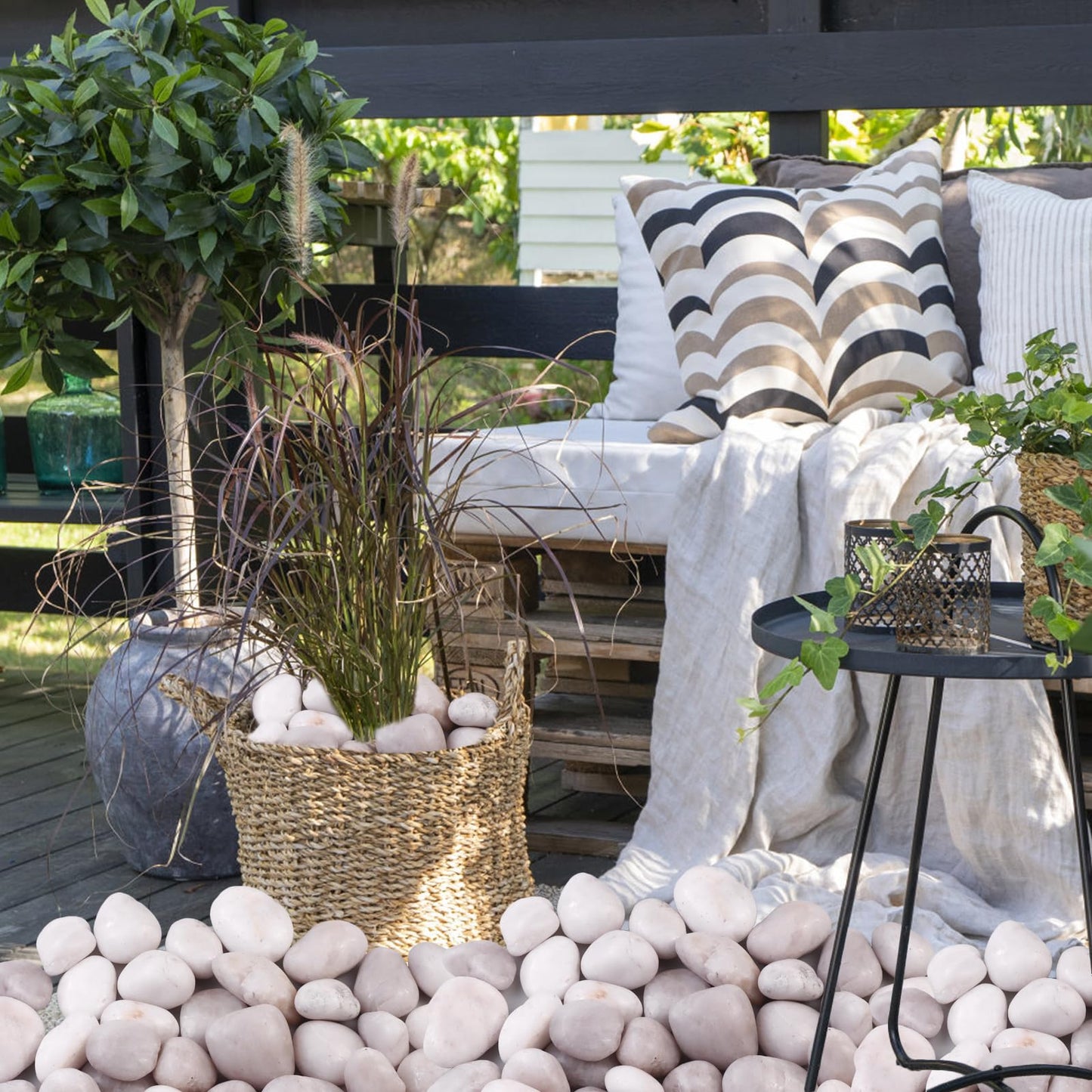 High Polished White Pebbles for Indoor Plants- Aquarium Fish Tank -Outdoor Garden Landscaping