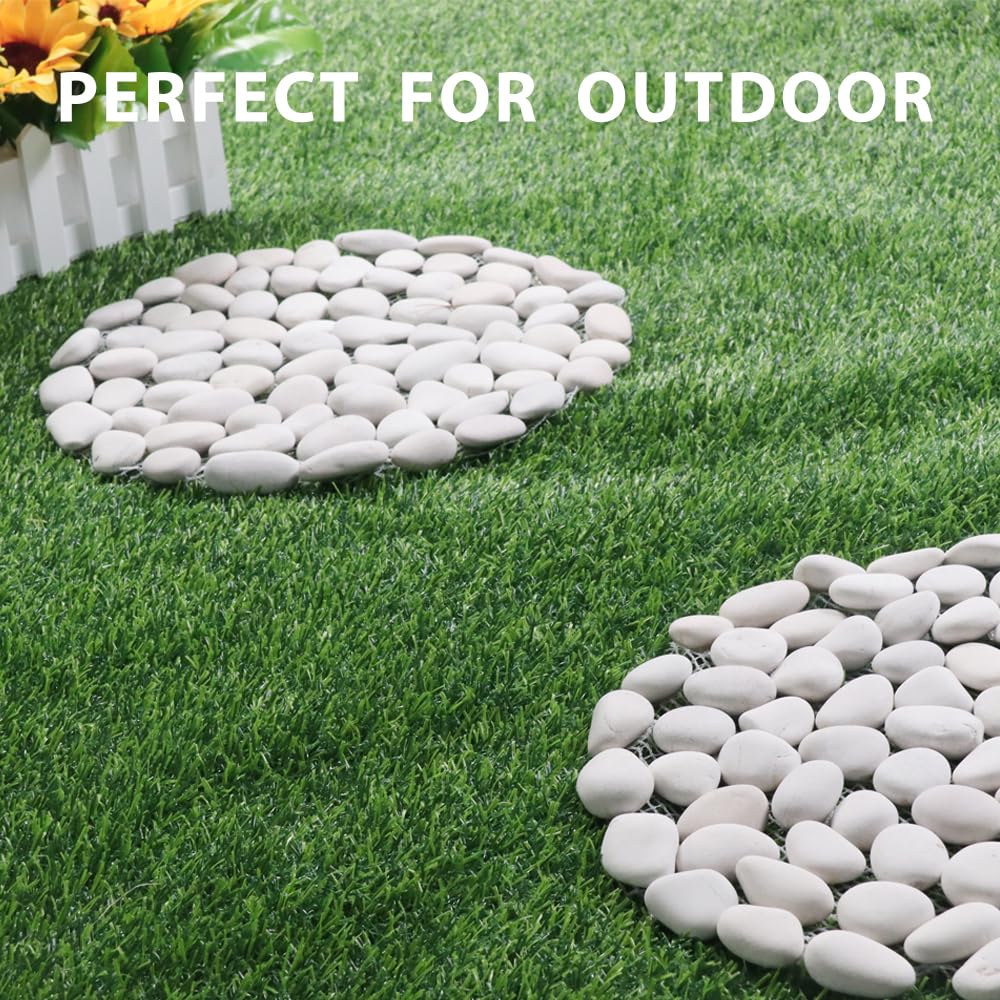 12 inch River Rock Stepping Stone - Pavers for Outdoor Garden Walkway, Landscaping Set of 6