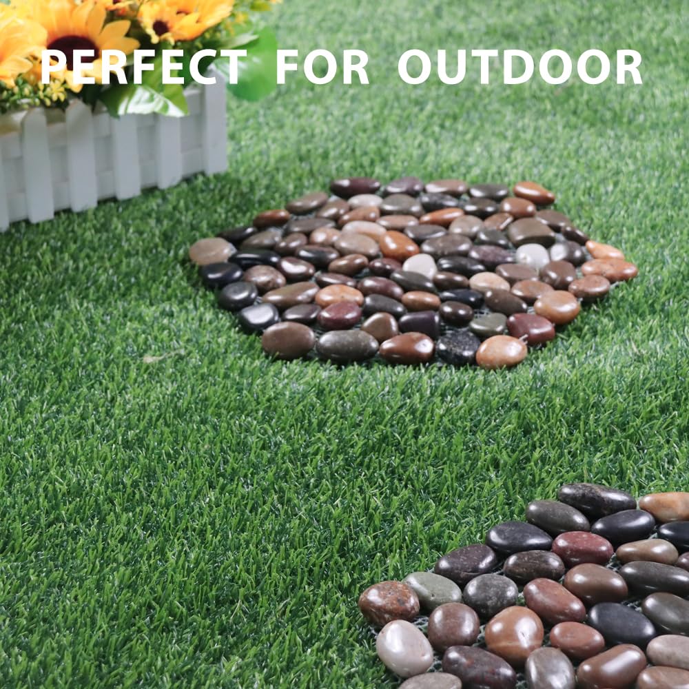 12 inch River Rock Stepping Stone - Pavers for Outdoor Garden Walkway, Landscaping,Hexagon Set of 6
