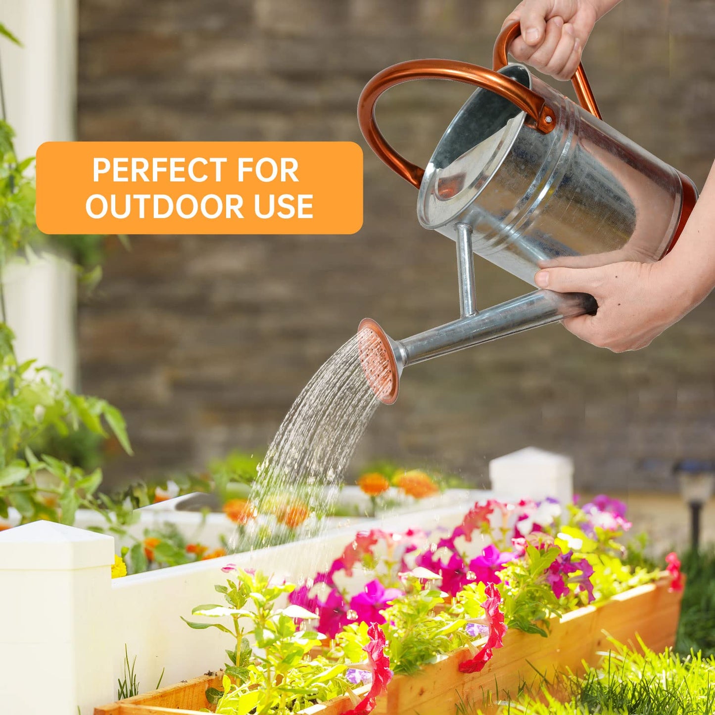 1 Gallon Metal Watering Can for Outdoor & Indoor Use, Perfect for Garden Flower, Houseplants,