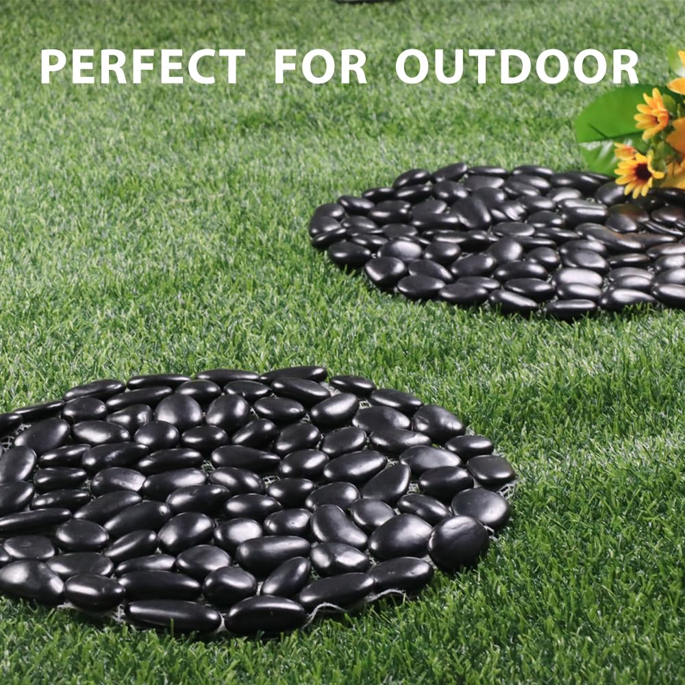 12 inch River Rock Stepping Stone - Pavers for Outdoor Garden Walkway, Landscaping Set of 6