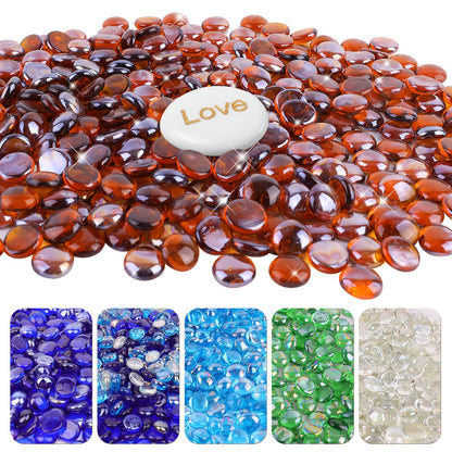 Fire Glass Beads for Fire Pit- Decorative Flat Glass Marbles for Vase, Aquarium, Home Decor