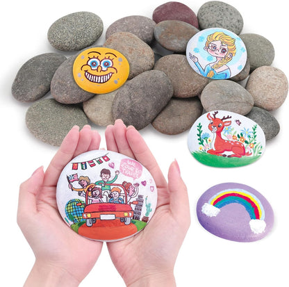 River Rocks for Painting-Extra Large Hand Picked Rock - Perfect for DIY, Kids Crafts, Kindness Stone, Garden & Home Decor, Holiday Gift