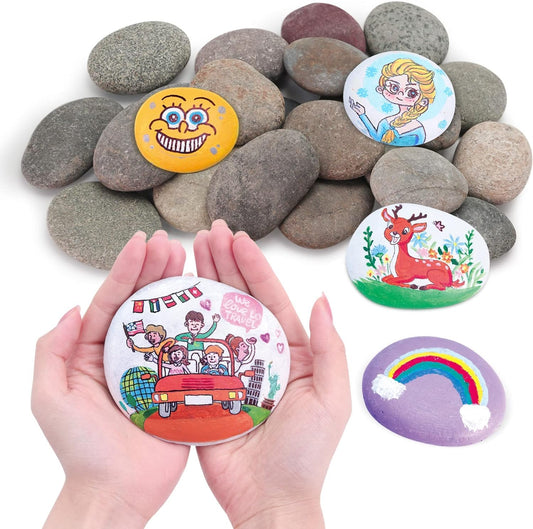 River Rocks for Painting-Extra Large Hand Picked Rock - Perfect for DIY, Kids Crafts, Kindness Stone, Garden & Home Decor, Holiday Gift
