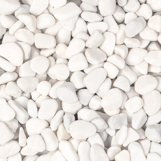 Snow White Natural River Rocks Polished Pebbles for Landscaping, Plants, Fish Tank, Vases, Succulents, Crafting, Home Decor ,0.3"-0.5"