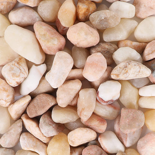 Natural Polished Pebbles, Ideal for Fish Tank, Vases, Succulents, Home Decor , Peach