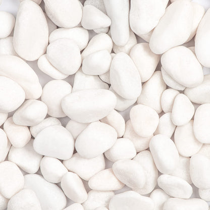 Snow White Natural River Rocks Polished Pebbles for Landscaping, Plants, Fish Tank, Vases, Succulents, Crafting, Home Decor ,0.7"-1.6"