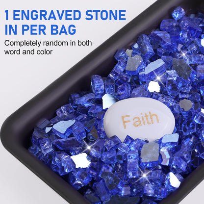 Fire Glass for Fire Pit - 1/2 inch Reflective Fire Glass Rocks for Propane and Gas Fireplace