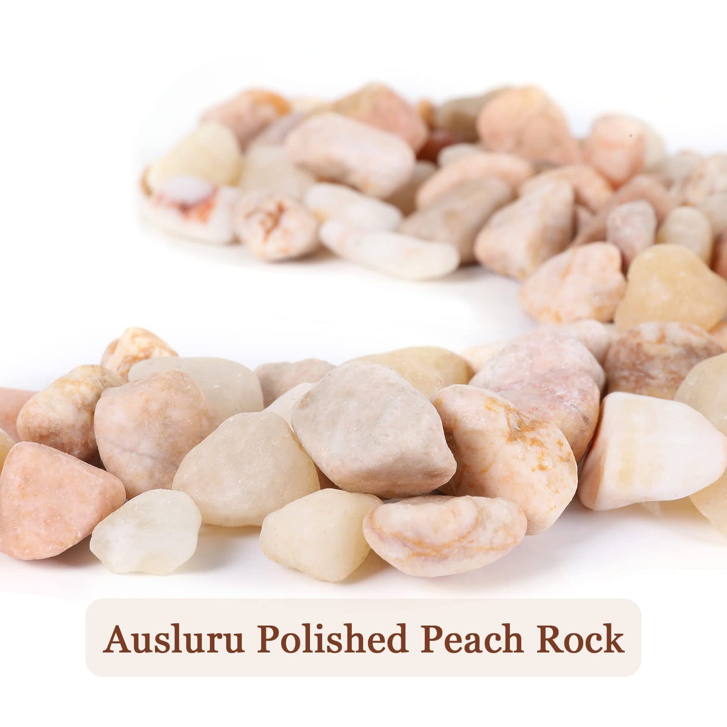 Natural Polished Pebbles, Ideal for Fish Tank, Vases, Succulents, Home Decor , Peach