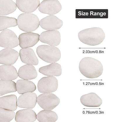 Snow White River Rocks for Landscaping- Plant,Ideal for Aquarium, Home Decor- 0.3"-0.8"