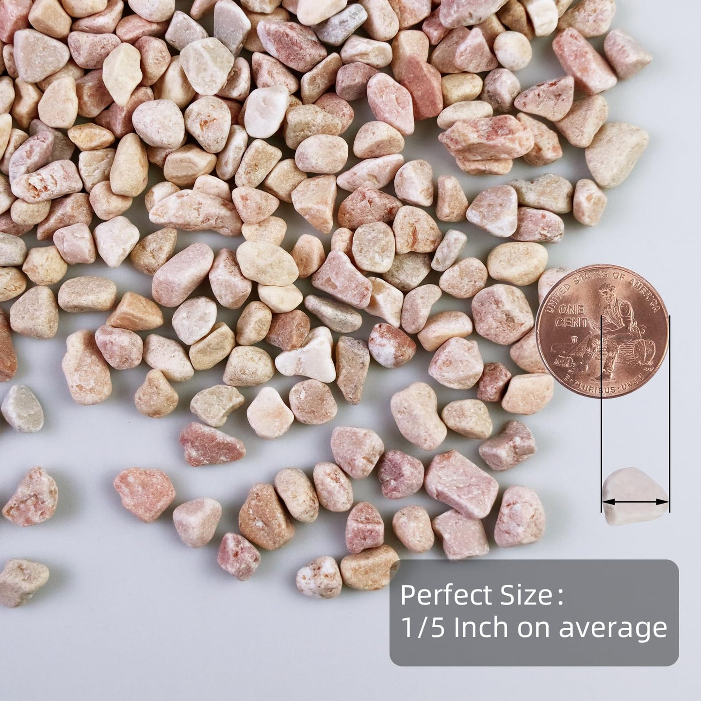 Natural Polished Pebbles Pea Gravels River Rocks,Decorative Gravels Ideal for Fish Tank, Vases, Succulents, Home Decor and Garden Landscaping,Peach