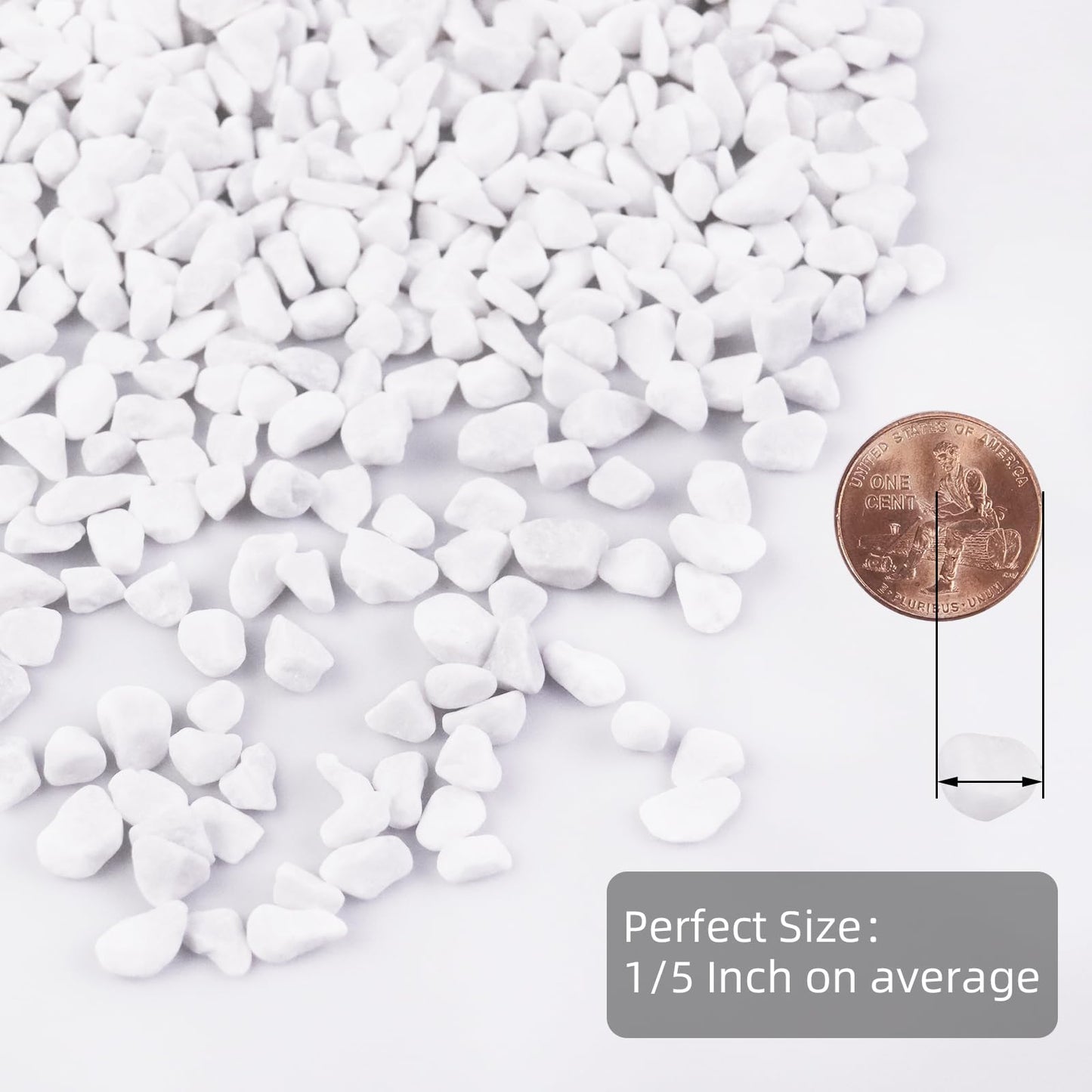 Snow White Polished Gravel for Plants Garden, Decorative Pebbles Ideal for Fish Tank, Vases, Succulents, Crafting, Home Decor