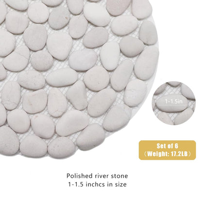 12 inch River Rock Stepping Stone - Pavers for Outdoor Garden Walkway, Landscaping  Set of 6