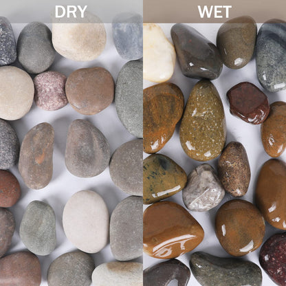 Mixed Color Smooth Pebbles River Rocks for Landscaping,  Ideal for Home Decor, Aquariums, Painting, Crafting