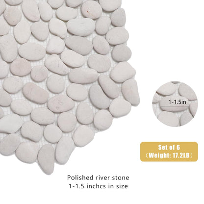 12 inch River Rock Stepping Stone - Pavers for Outdoor Garden Walkway, Landscaping,Hexagon Set of 6